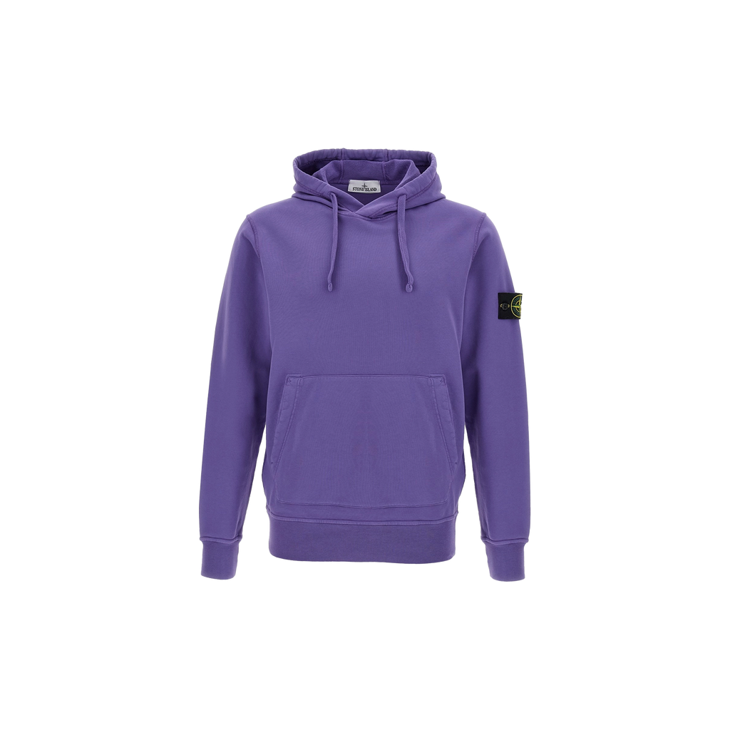 Shop the Stone Island Felpa Hoodie 'Purple' – a premium cotton hoodie with a relaxed fit, iconic compass patch, and bold purple color for standout streetwear style.