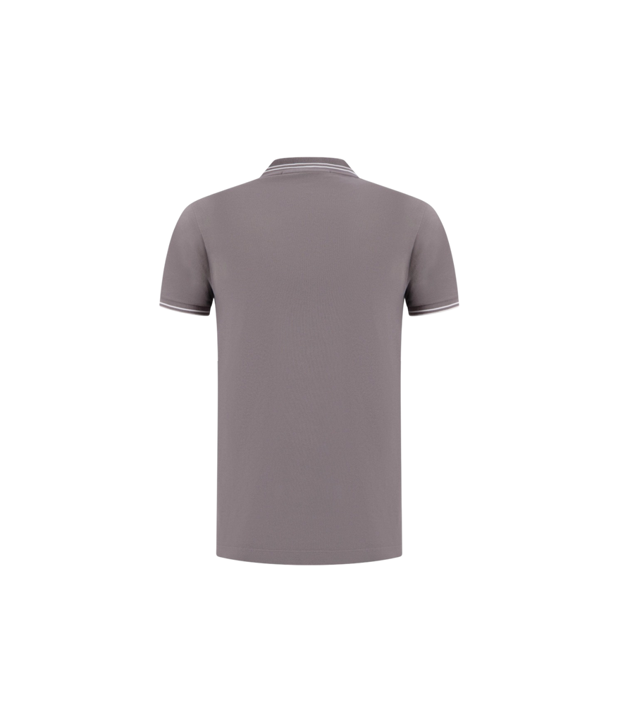 Stone Island SS Polo 'Cement' with soft cotton and compass branding. Style with cargos or shorts for a clean, premium streetwear fit.