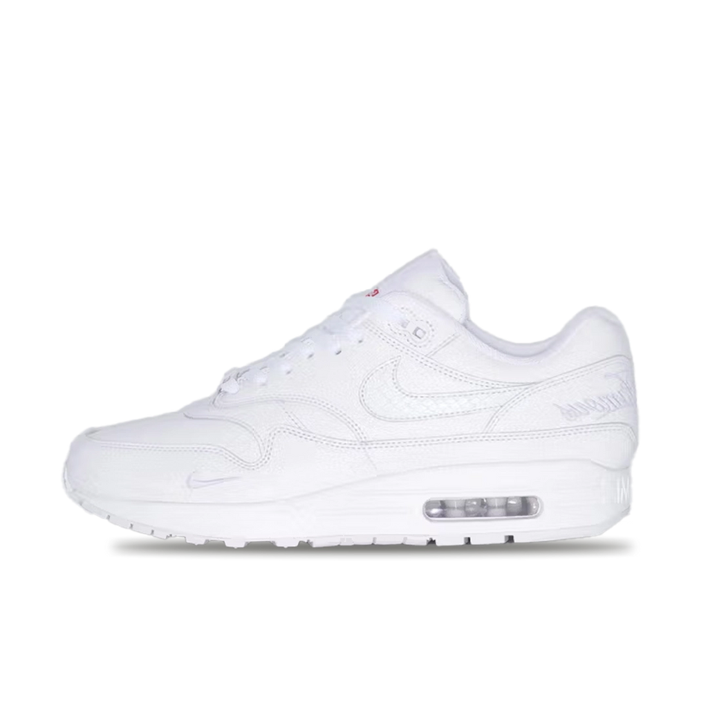 Supreme x Nike Air Max 1 ’87 White – Limited Edition Collaboration Sneakers, Premium Leather Running Shoes, Iconic Streetwear Trainers