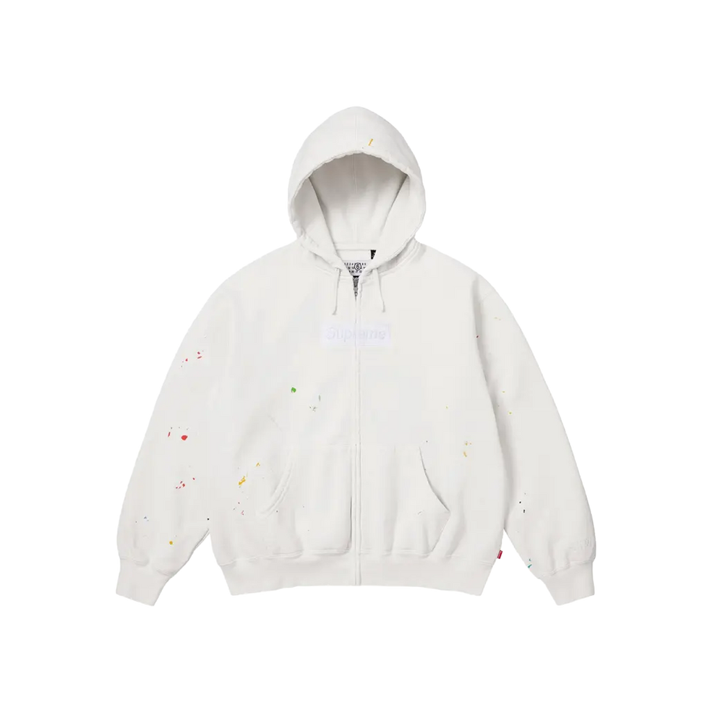 Supreme x MM6 Maison Margiela Box Logo Zip Up Hooded Sweatshirt