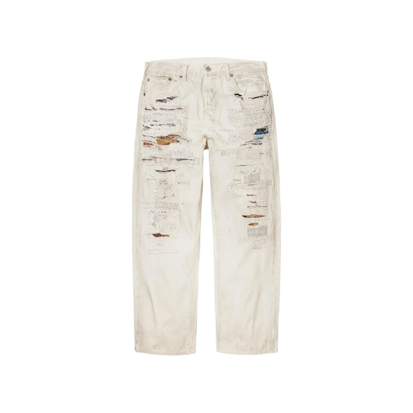 Supreme x MM6 Maison Margiela Distressed Loose Fit Selvedge Jean