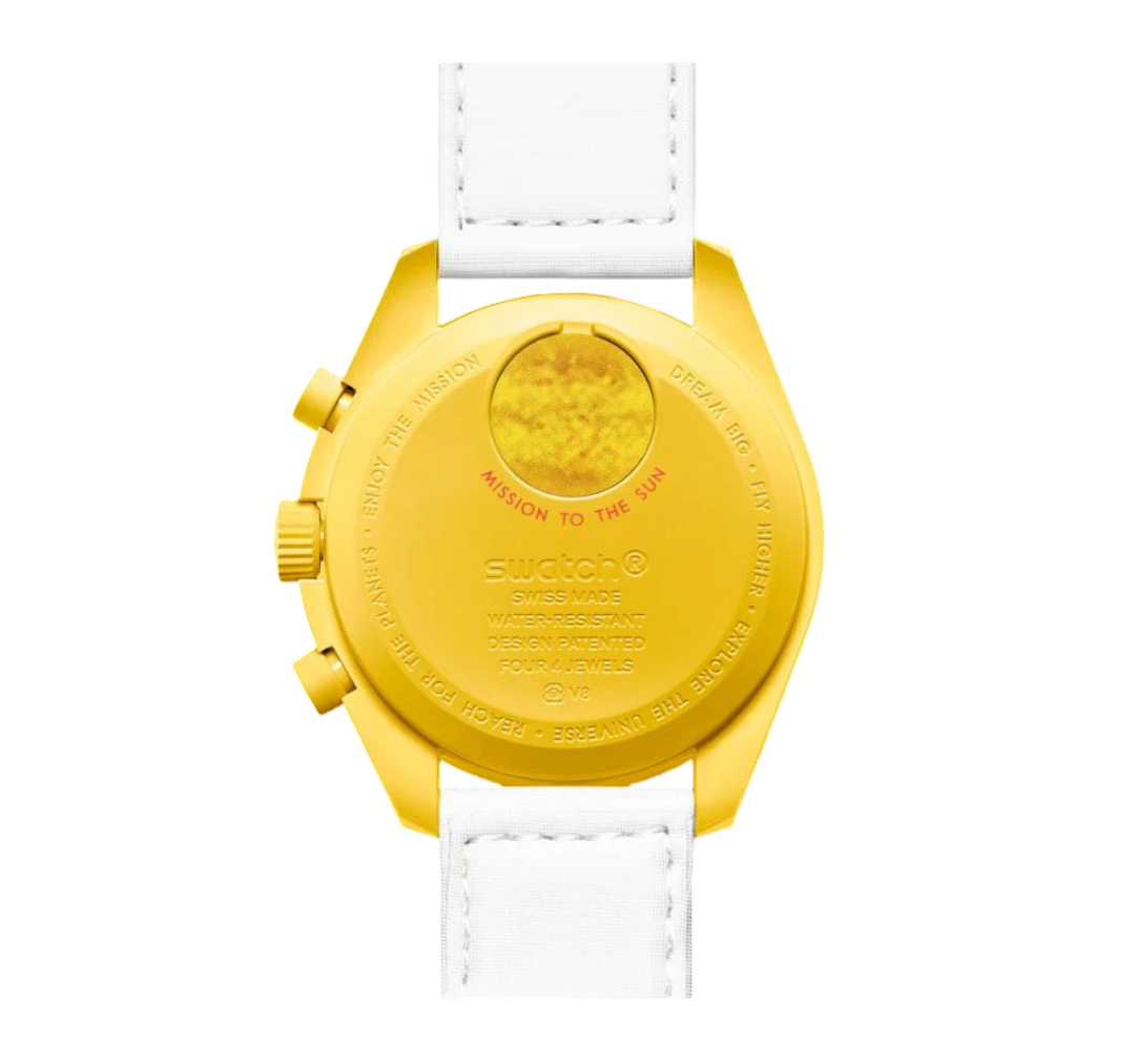 Swatch x Omega Bioceramic Moonswatch Mission to the Sun – Bright Yellow Chronograph Watch, Space-Inspired Collaboration Timepiece, Collectible Swiss Wristwatch