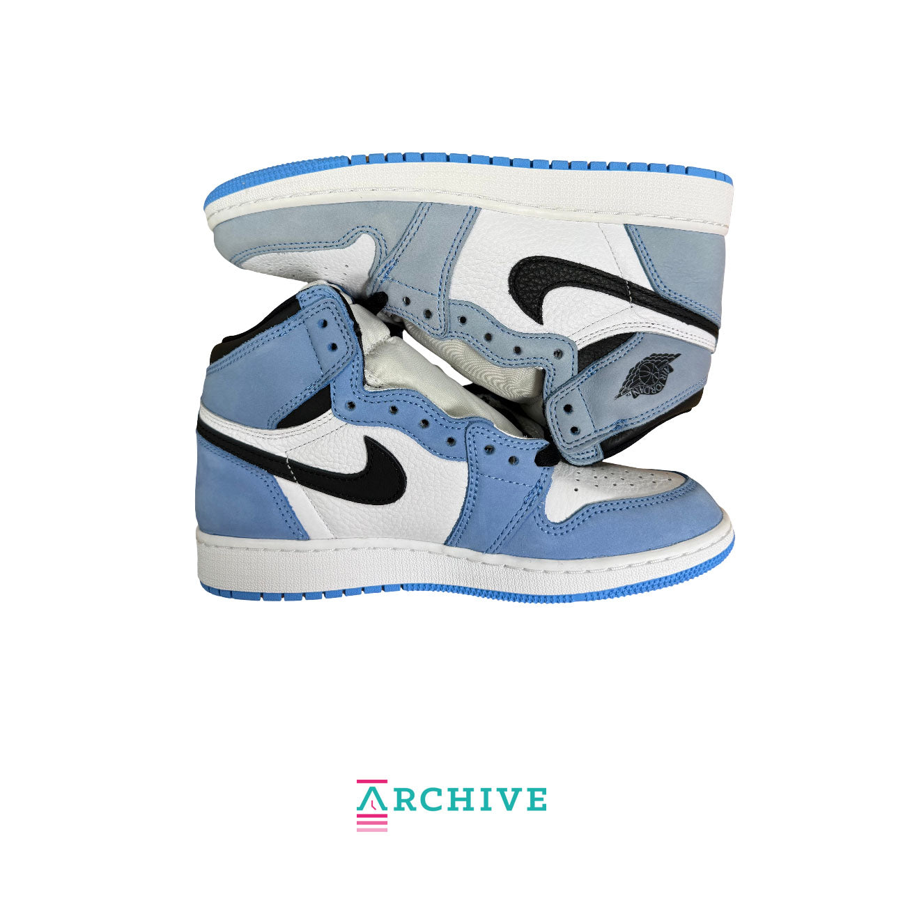 Air Jordan 1 Retro High 'White University Blue Black' (GS) - Size 38.5 (ARCHIVE)