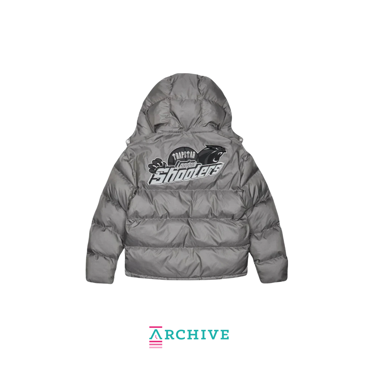 Trapstar "Shooters" Hooded Grey Puffer Size S (ARCHIVE)