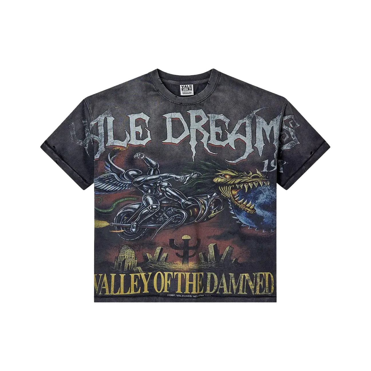 Vale Forever Ride The Dragon Tee 'Washed Black'