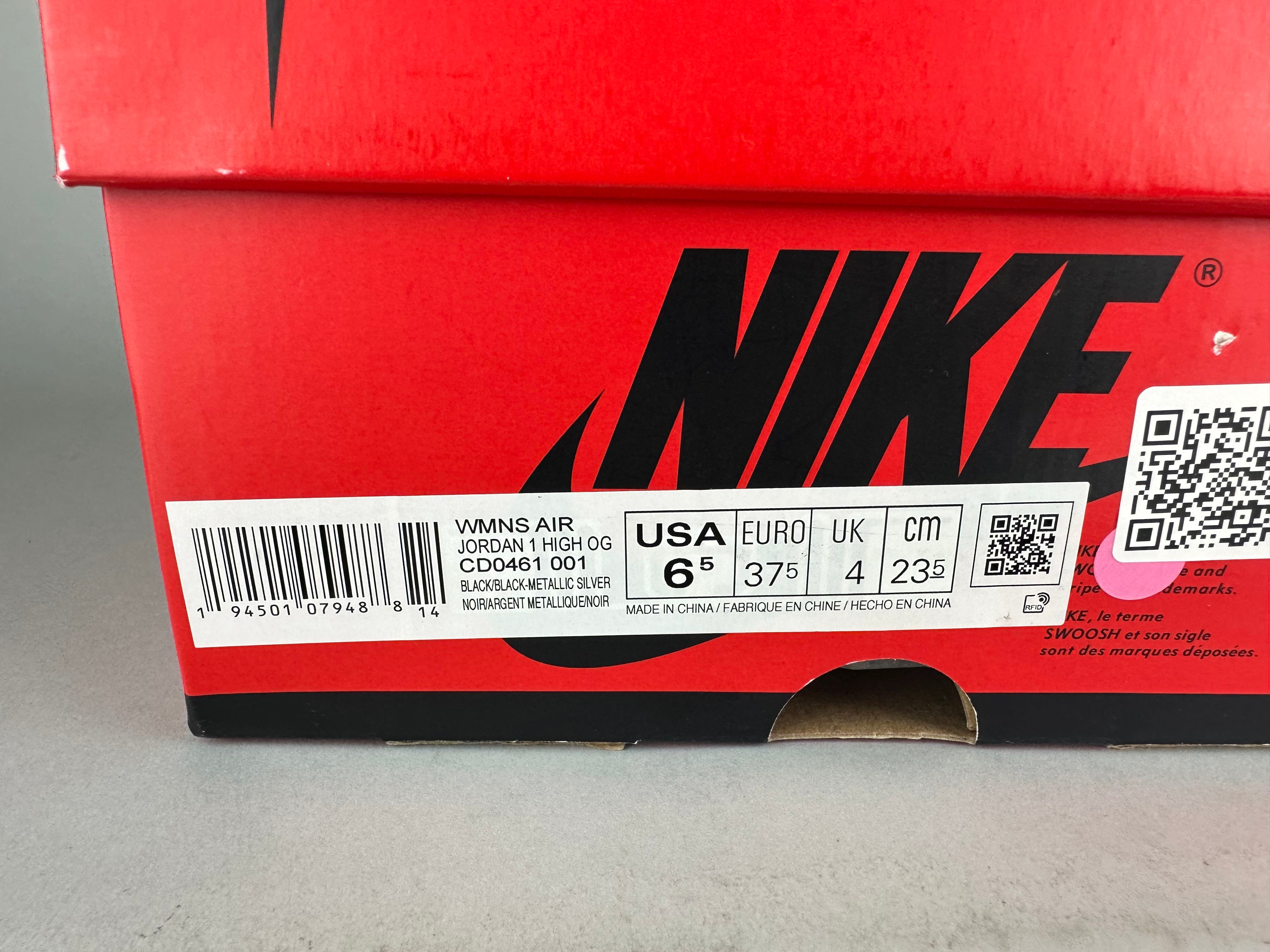 Wmns Air Jordan 1 Retro High OG 'Silver Toe' - 37.5 (ARCHIVE)